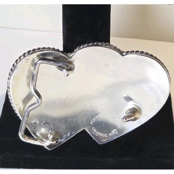 Dual Hearts Western Flower Swirl Multi Color Montana Silversmiths Belt Buckle - Picture 7 of 10